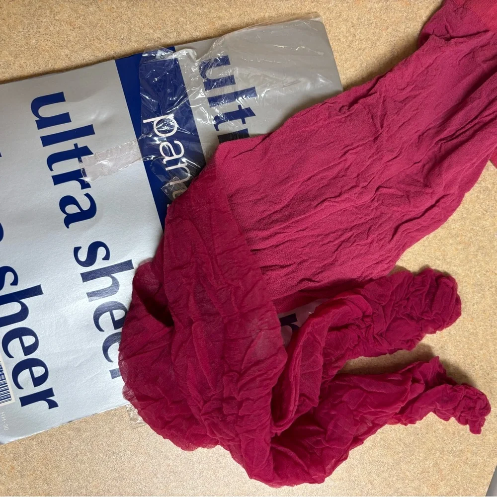 Sheer Pantyhose in Deep Pink new one size